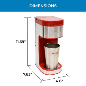 KK Single Serve Coffee Maker w/Travel Mug - Red