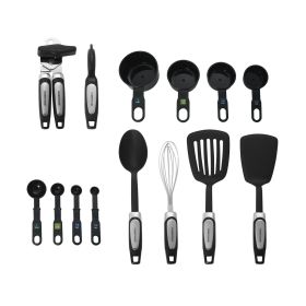 Professional 14-Piece Kitchen Tool and Gadget Kitchen Utensil Set in Black