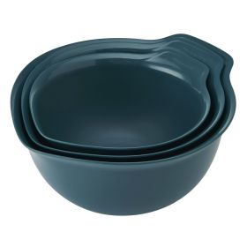 3-Piece Nesting Plastic Mixing Bowls Set, Agave