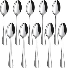 Teaspoons Stainless Steel, 6.7 inches Dessert Spoons Silverware Tablespoon for Coffee Cereal Eating, Home Dinner, Kitchen or Restaurant,10PCS