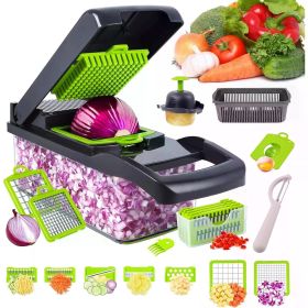 16 x 1 Kitchen professional chopper-type slicer, multifunctional food chopper, blade vegetable chopper, kitchen utensils