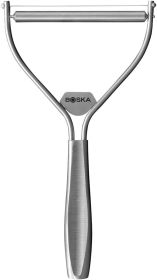 Cheese Slicer with Wire - Monaco For All Types of Cheese - Handheld Cheese Cutter - For Kitchen Cooking - Non-Stick Silver - 3 Replacement Wires