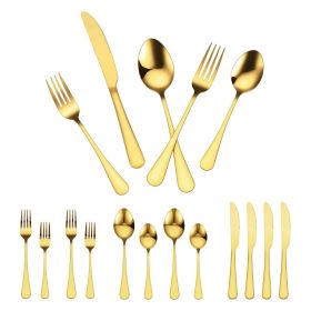 100-Piece Gold Silverware Set, Food-Grade Stainless Steel Flatware Utensils for 20, Mirror Finished Cutlery Set