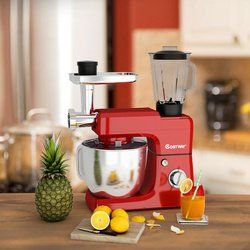 3-in-1 Multi-functional 6-speed Tilt-head Food Stand Mixer