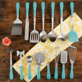 Frontier Collection 15-Piece Stainless Steel Kitchen Utensil and Gadget Set, Turquoise