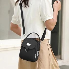 Women Crossbody Bag Nylon Messenger Bags Simple Purse For Work, Multi-pocket Storage Shoulder Handbag (Option: Black)