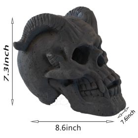 Fireproof Skull Gas Log For Fire Pit, Fireplace, NG & LP, Halloween Decor (Option: Gas Log)