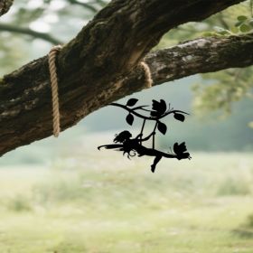 CIFbuy Spooky Halloween Metal Wall Decor Swinging Elf Silhouette Indoor Outdoor Garden Patio Gift (TikTok, Temu Pick-up Service) (Option: Defaulttitle)