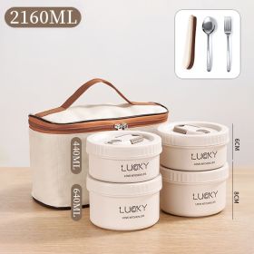 Microwave oven Dinnerware for Students Leakproof Food Container Stackable Bento Lunch Box Stainless Steel Lunch Container with L (Color: 4 Layers White, Ships From: China)