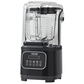 VEVOR Professional Blender with Shield, Commercial Countertop Blenders, 68 oz Plastic Jar Blender Combo, Stainless Steel 9 Speed & 5 Functions Bl (Default: Default)