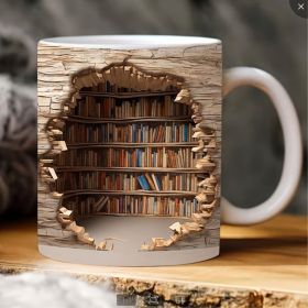 Ceramic Coffee Cup (Option: White 2D bookshelf)