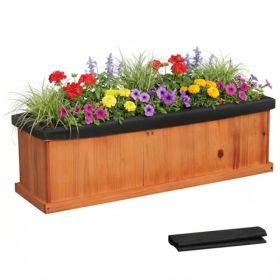 Detachable Bottom Garden Bed, Protective Coating Pine Planter For Herbs, Flowers & Vegetables 40 X 12.5 X 12 (Option: Defaulttitle)