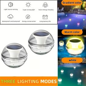 Solar Pool Lights, LED Outdoor IPX7 Waterproof Pond Lights For Waterscape Decoration, Pool, Pond, Fountain, Garden Party, Floating Light Decorati (Option: 2Pcs)
