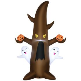5' Halloween Inflatables Outdoor Decorations Ghost Tree with Pumpkins, Blow-Up LED Yard Decor Indoor Outdoor for Garden, Lawn, Party, Holiday (Option: Brown-160x160x160 mm)